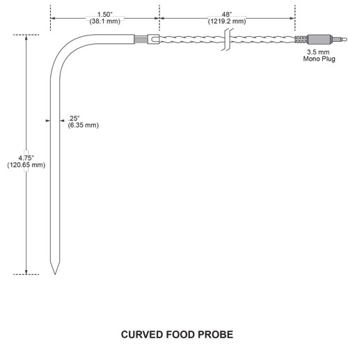 Curved food probe diagram