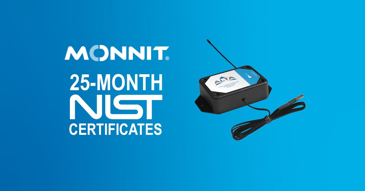 25-month NIST traceable temperature sensors