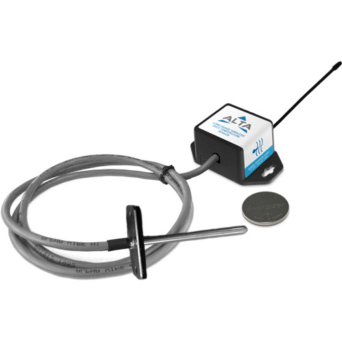 wireless duct temperature sensor with battery for size