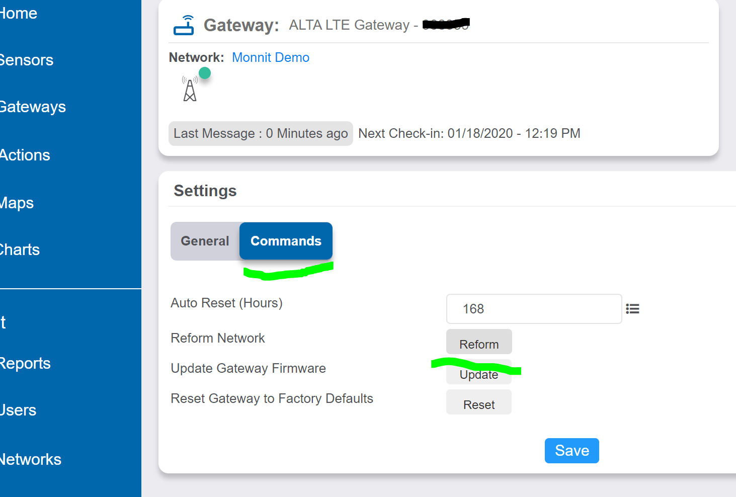 Reform Gateway Network button