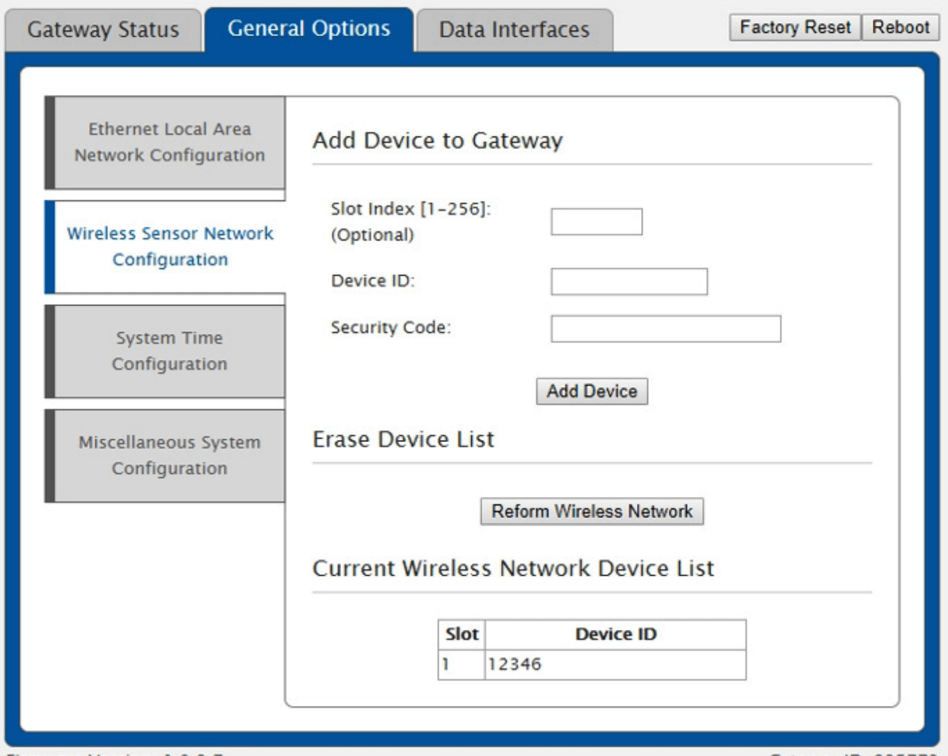 Wireless Sensor Network Configuration