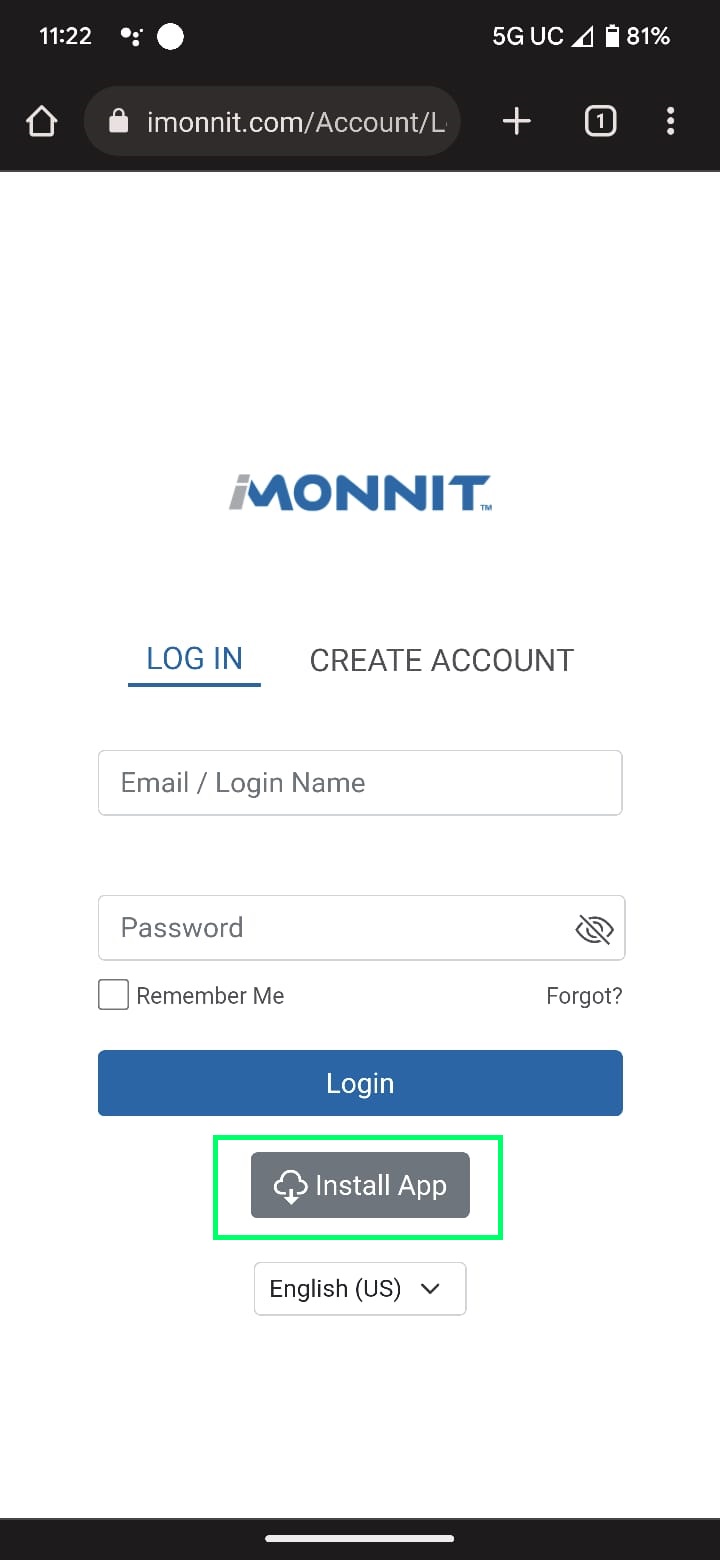 iMonnit Mobile - Install App S1
