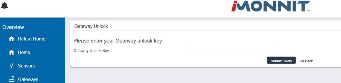 Enter Gateway ID and Security Code
