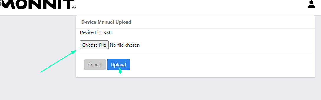 Choose File - Manual Device Upload